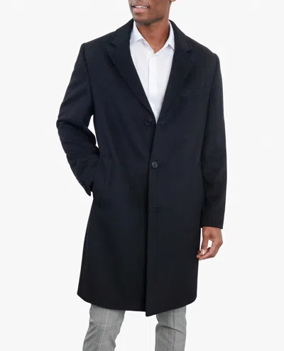 London Fog Signature 42" Single Breasted Wool Jacket In Black