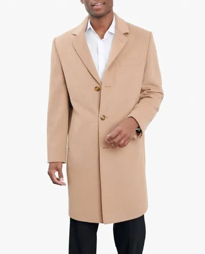 LONDON FOG SIGNATURE 42" SINGLE BREASTED WOOL JACKET IN CAMEL