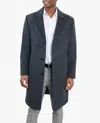 London Fog Signature 42" Single Breasted Wool Jacket In Charcoal In Blue