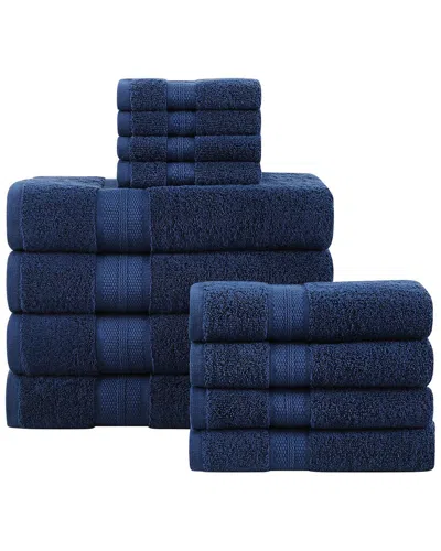 London Fog Signature Solid 12pc Towel Set In Blue