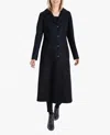 London Fog Single Breasted Maxi Peacoat In Black In Black