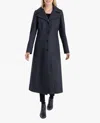 London Fog Single Breasted Maxi Peacoat In Charcoal In Blue