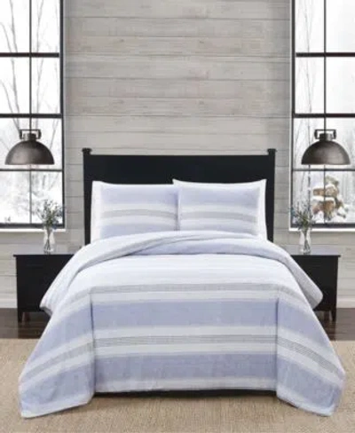 London Fog Stripe Flannel Duvet Cover Sets In Multi