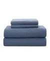 London Fog Super Soft Cotton Flannel 4 Piece Sheet Set, Queen In Blue