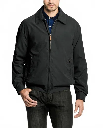 London Fog Auburn Light Weight Zip Front Golf Jacket In Iron In Black