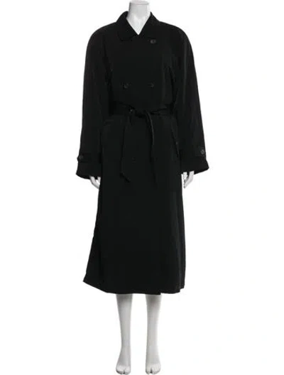 Pre-owned London Fog Trench Coat In Black