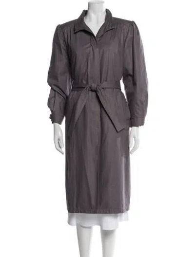 Pre-owned London Fog Trench Coat In Gray