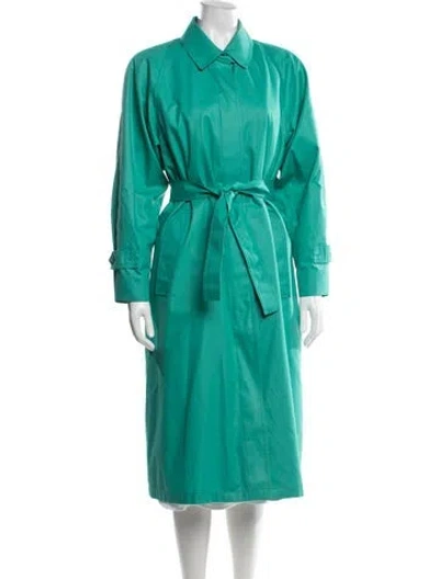 Pre-owned London Fog Trench Coat In Green