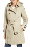 London Fog Trench Coat With Detachable Liner & Hood In Neutral
