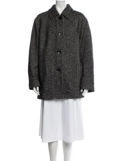 Pre-owned London Fog Tweed Pattern Coat In Black