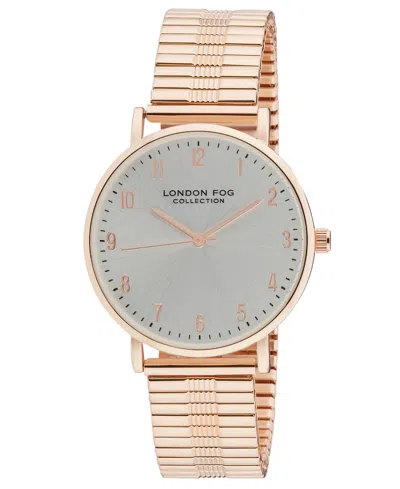 London Fog Unisex Baldwin Rose Gold Link Alloy Watch, 37mm