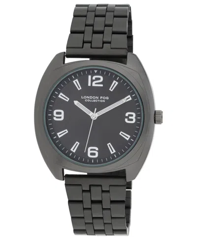 London Fog Unisex Keltic Cushion Case Black Link Alloy Watch, 38mm
