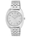 London Fog Unisex Keltic Cushion Case Silver Link Alloy Watch, 38mm In Silver