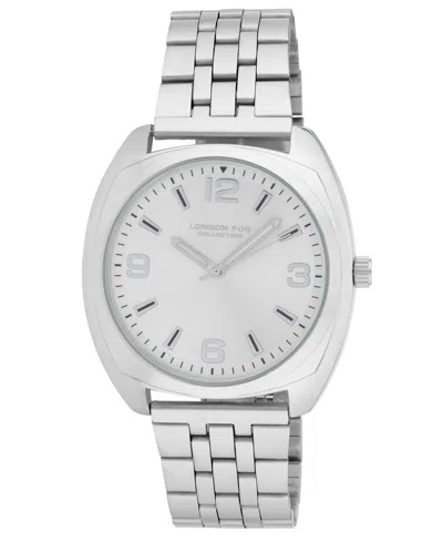 London Fog Unisex Keltic Cushion Case Silver Link Alloy Watch, 38mm