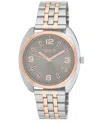 London Fog Unisex Keltic Cushion Case Two Tone Link Alloy Watch, 38mm In Two Tone