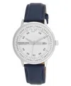 London Fog Unisex Millennium Blue Leather Watch, 40mm In Blue