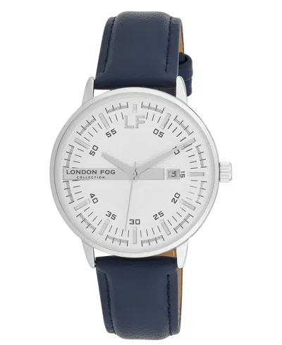London Fog Unisex Millennium Blue Leather Watch, 40mm