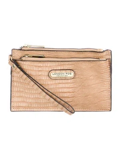Pre-owned London Fog Vegan Leather French Purse In Neutral