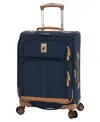 London Fog Wallington 20" Expandable Spinner Carry-on In Denim