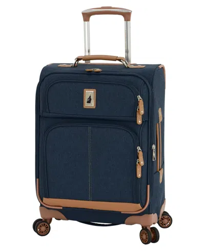 London Fog Wallington 20" Expandable Spinner Carry-on In Denim