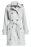 London Fog Water Repellent Belted Trench Coat In Cloud