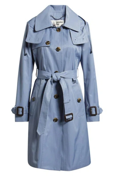 London Fog Water Resistant Belted Trench Coat In Multi