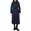 London Fog Water Resistant Belted Trench Coat In Midnight Navy