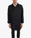 London Fog Westwood Double Breasted Trench Coat In Black In Black