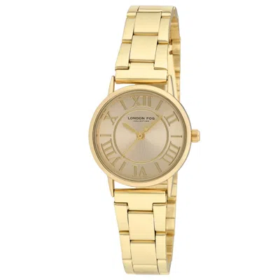 Pre-owned London Fog Women's 27mm Albans Link Bracelet Watch (lf029) In Gold