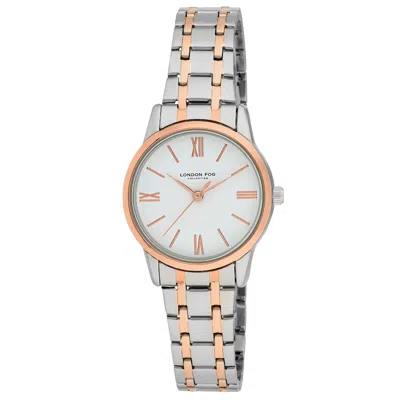 Pre-owned London Fog Women's 32mm Waverly Link Bracelet Watch (lf026) In Two Tone Rose Gold