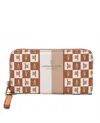 London Fog Women's Adalia Signature Zip Around Wallet In Camel In Brown