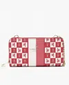 London Fog Women's Diana Signature Double Zip Crossbody Bag And Wallet Combo In Brick In Red