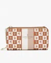 London Fog Women's Diana Signature Double Zip Crossbody Bag And Wallet Combo In Camel In Brown