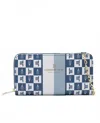 London Fog Women's Diana Signature Double Zip Crossbody Bag And Wallet Combo In Navy In Blue