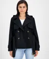 London Fog Women's Double-breasted Belted Trench Coat, Exclusively At Macy's In Black