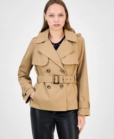 London Fog Women's Double-breasted Belted Trench Coat, Exclusively At Macy's In Brown