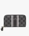 London Fog Women's Gianna Signature Zip Around Wallet In Black In Black