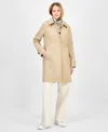 London Fog Women's Hooded Scarf Trench Coat In Brown
