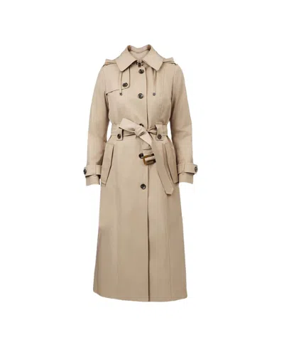 London Fog Heritage Trench Raincoat With Removable Hood In Black
