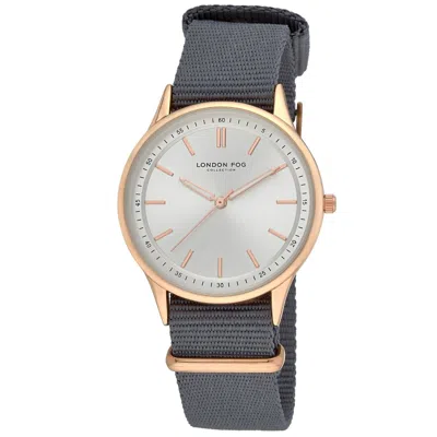 Pre-owned London Fog Women's Oxford Nylon Strap Watch (lf010) In Rose Gold