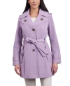 LONDON FOG WOMEN'S PETITE SINGLE-BREASTED BELTED TRENCH COAT