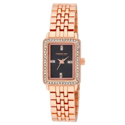 Pre-owned London Fog Women's Rochester Rectangle 21mm Bracelet Watch (lf053) In Rose Gold