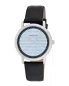 London Fog Shiel 36mm Round Black Strap Watch In Black