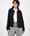 London Fog Women's Short Single-breasted Trench Coat, Exclusively At Macy's In Black