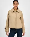 London Fog Women's Short Single-breasted Trench Coat, Exclusively At Macy's In Burgundy