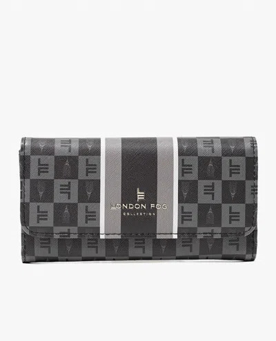 London Fog Women's Sophia Signature Flap Wallet In Black