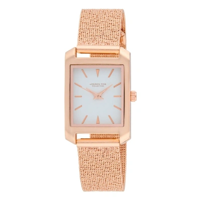 Pre-owned London Fog Women's Warwick Square 25mm Bracelet Watch (lf051) In Rose Gold