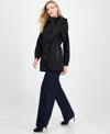 London Fog Women's Water-resistant Hooded Anorak Coat In Black