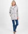 London Fog Women's Water-resistant Hooded Anorak Coat In Volcanic Rock
