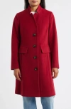 London Fog Wool Blend Coat In Red